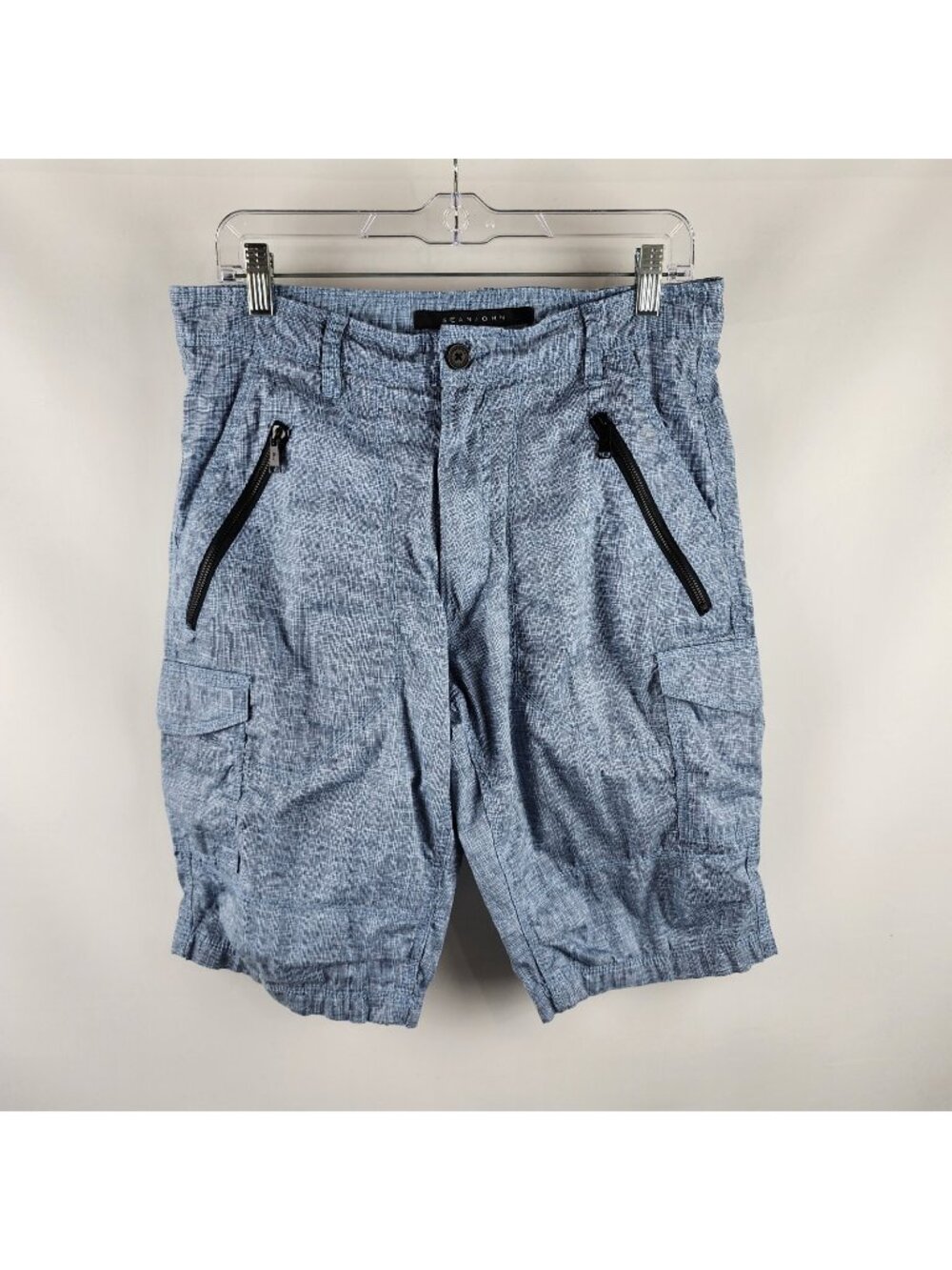 Sean John Shorts Mens 30x11 Blue Cargo Zipper Pockets